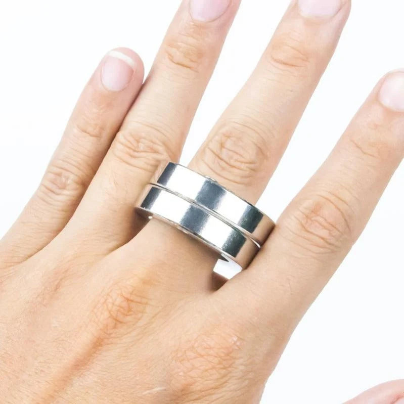 Fidget Ring | Foldable Four-Ring Titanium-Plated Stainless Steel
