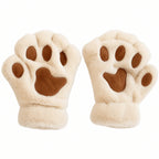 Fingerless Gloves | Plush 3D Cat Paw Design & Open Fingertips | One Size fits All