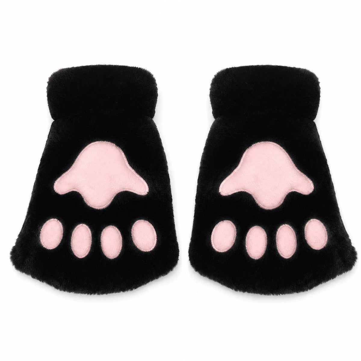 Fingerless Gloves | Plush 3D Cat Paw Design & Open Fingertips | One Size fits All
