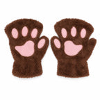 Fingerless Gloves | Plush 3D Cat Paw Design & Open Fingertips | One Size fits All