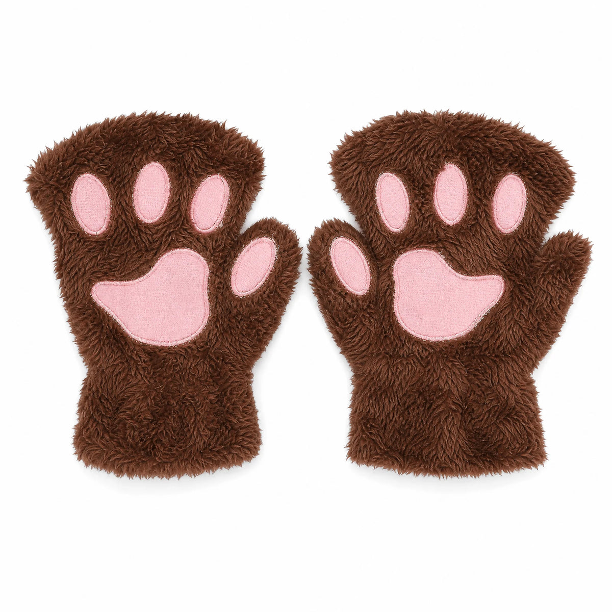 Fingerless Gloves | Plush 3D Cat Paw Design & Open Fingertips | One Size fits All