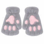 Fingerless Gloves | Plush 3D Cat Paw Design & Open Fingertips | One Size fits All