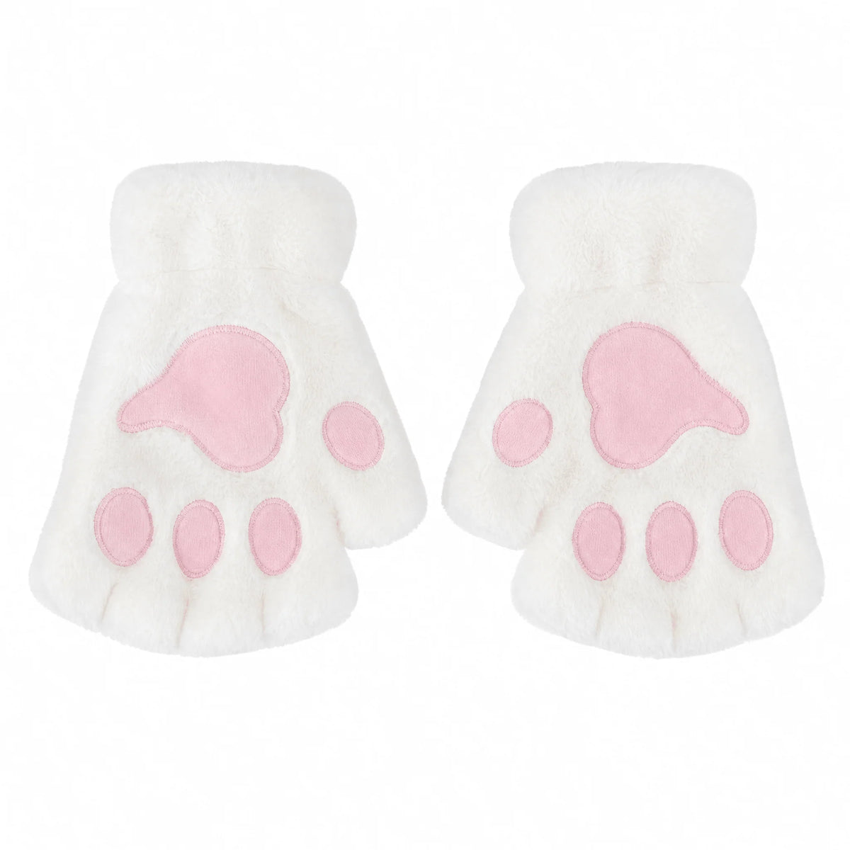 Fingerless Gloves | Plush 3D Cat Paw Design & Open Fingertips | One Size fits All