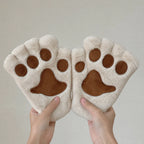 Fingerless Gloves | Plush 3D Cat Paw Design & Open Fingertips | One Size fits All