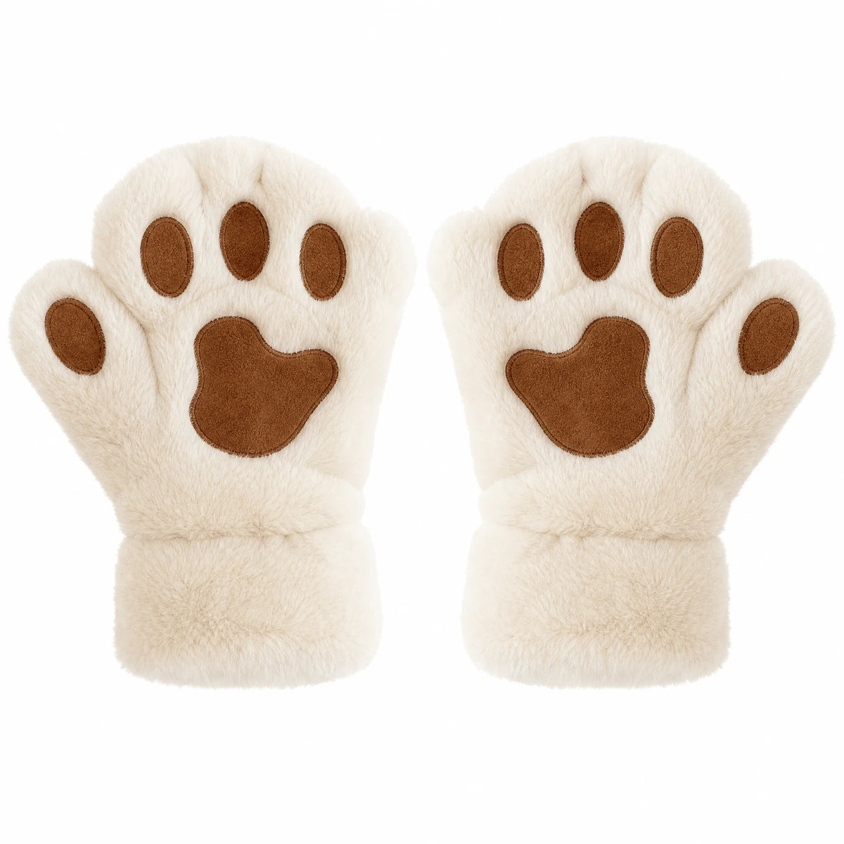 Fingerless Gloves | Plush 3D Cat Paw Design & Open Fingertips | One Size fits All