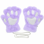 Fingerless Gloves | Plush 3D Cat Paw Design & Open Fingertips | One Size fits All
