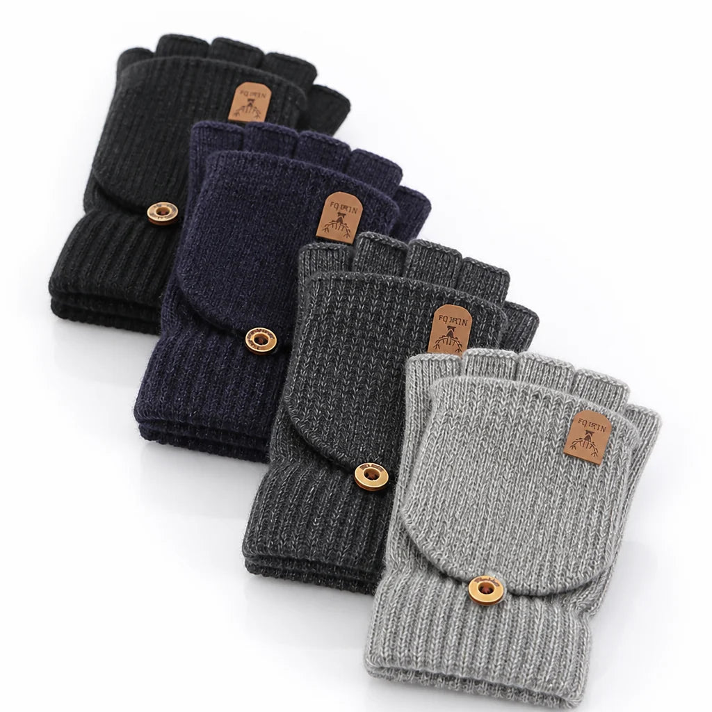 Fingerless Gloves | Soft Knit Acrylic & Elastic Rib Fit | One Size