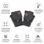 Fingerless Gloves | Soft Knit Acrylic & Elastic Rib Fit | One Size