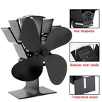 Fireplace Fan | Heat-Powered 4-Blade | For Freestanding Stoves