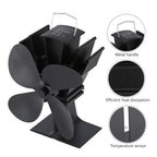 Fireplace Fan | Heat-Powered 4-Blade | For Freestanding Stoves