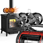 Fireplace Fan | Heat-Powered 4-Blade & Quiet