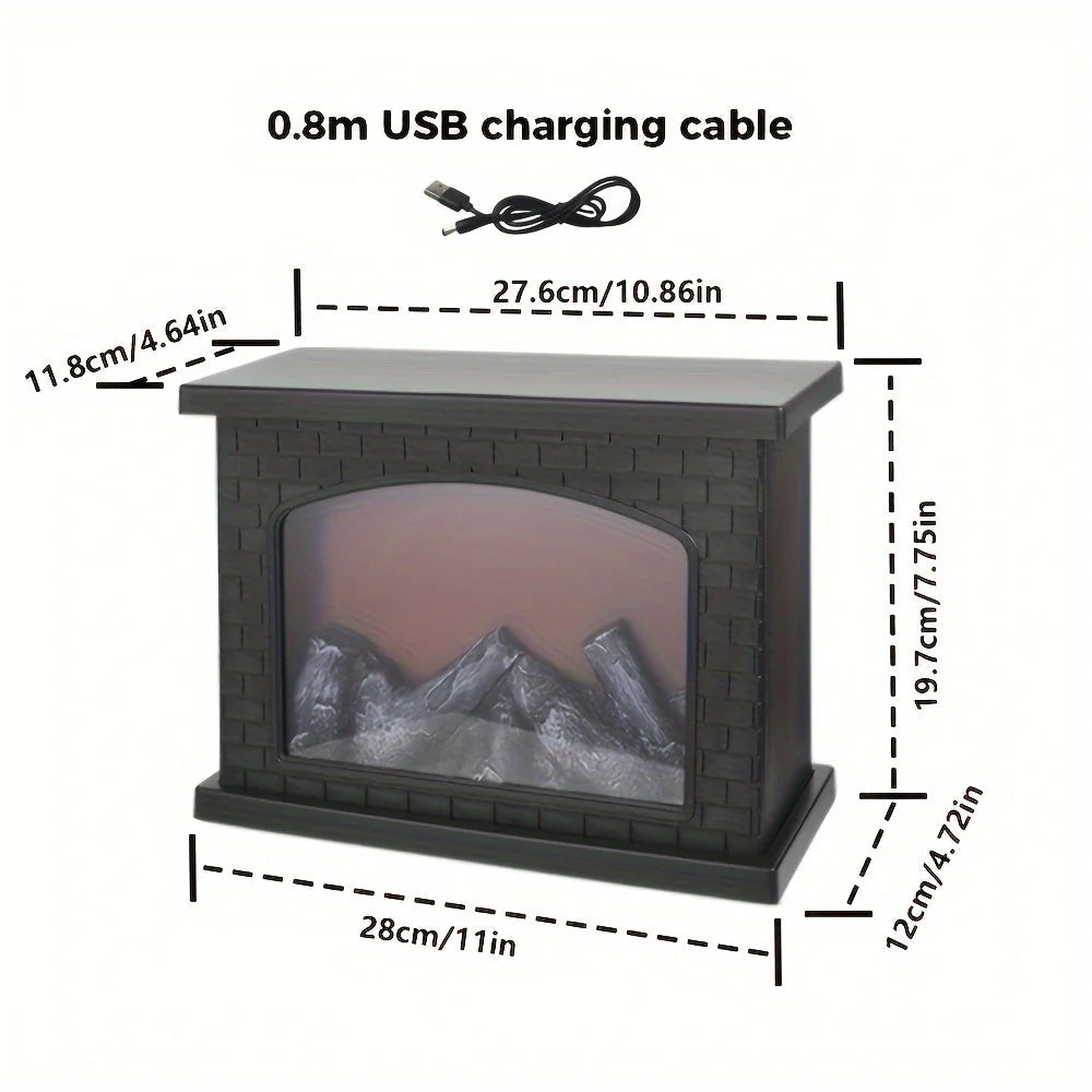 Fireplace Lantern | Realistic LED Flame USB & Battery Operated