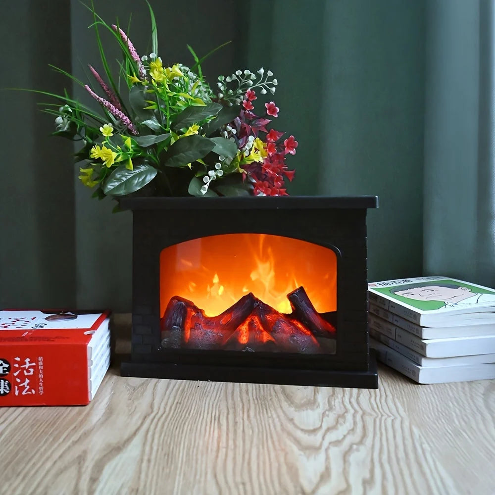 Fireplace Lantern | Realistic LED Flame USB & Battery Operated