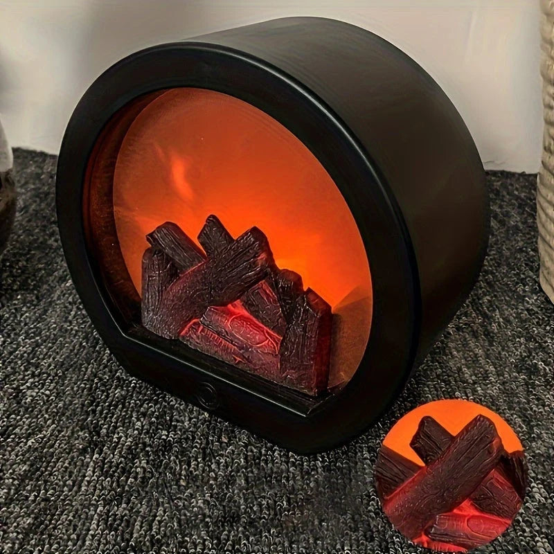 Fireplace Lantern | Realistic LED Flame USB & Battery Operated
