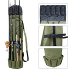 Fishing Rod & Tackle Bag | Durable Water-Resistant Oxford | Holds 5 Rods