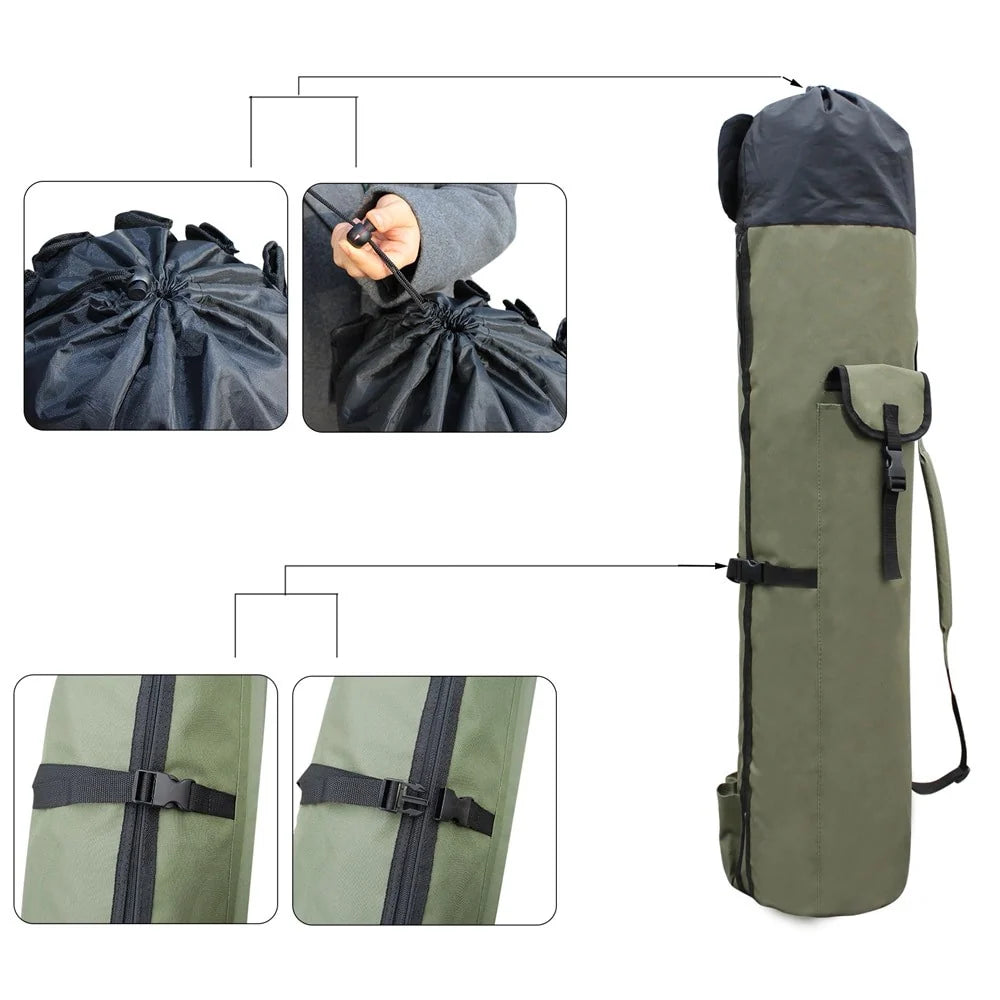 Fishing Rod & Tackle Bag | Durable Water-Resistant Oxford | Holds 5 Rods