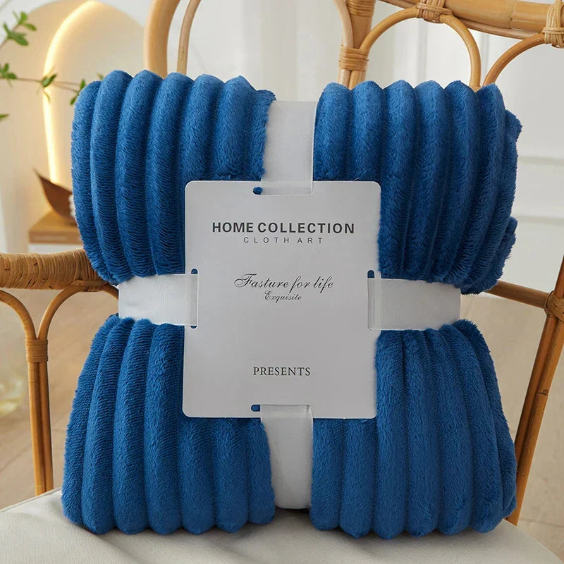 Flanellen Fleece Deken | Ultra-Zacht & Warm Brede Strepen