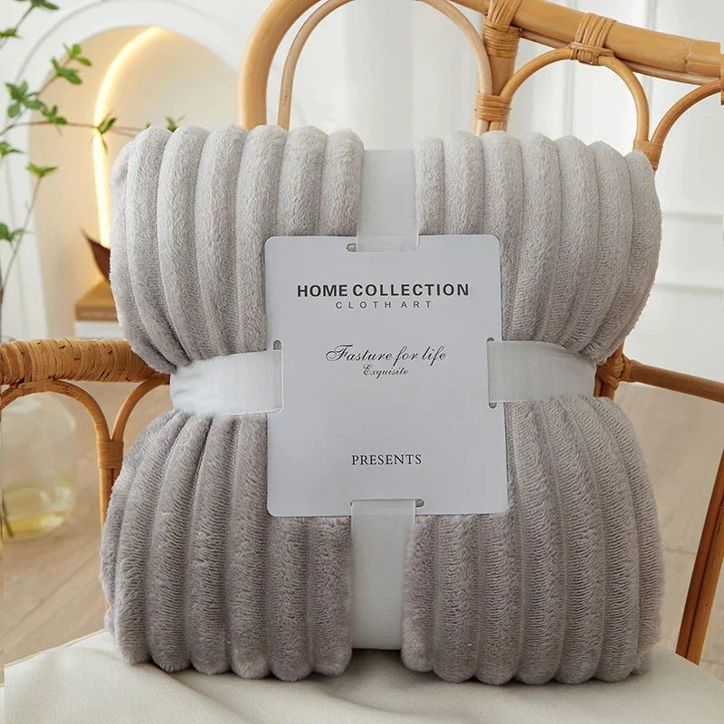 Flanellen Fleece Deken | Ultra-Zacht & Warm Brede Strepen