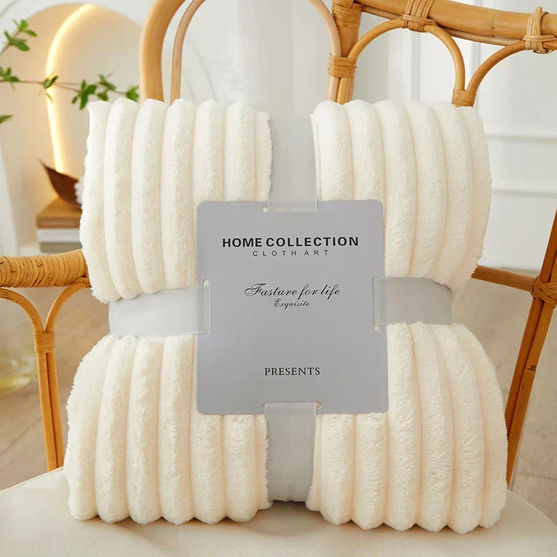 Flanellen Fleece Deken | Ultra-Zacht & Warm Brede Strepen