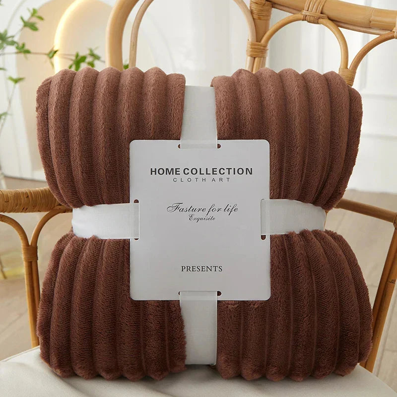 Flanellen Fleece Deken | Ultra-Zacht & Warm Brede Strepen
