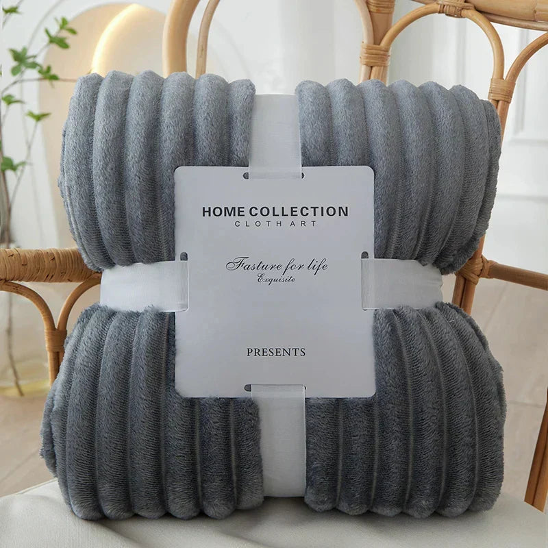 Flanellen Fleece Deken | Ultra-Zacht & Warm Brede Strepen