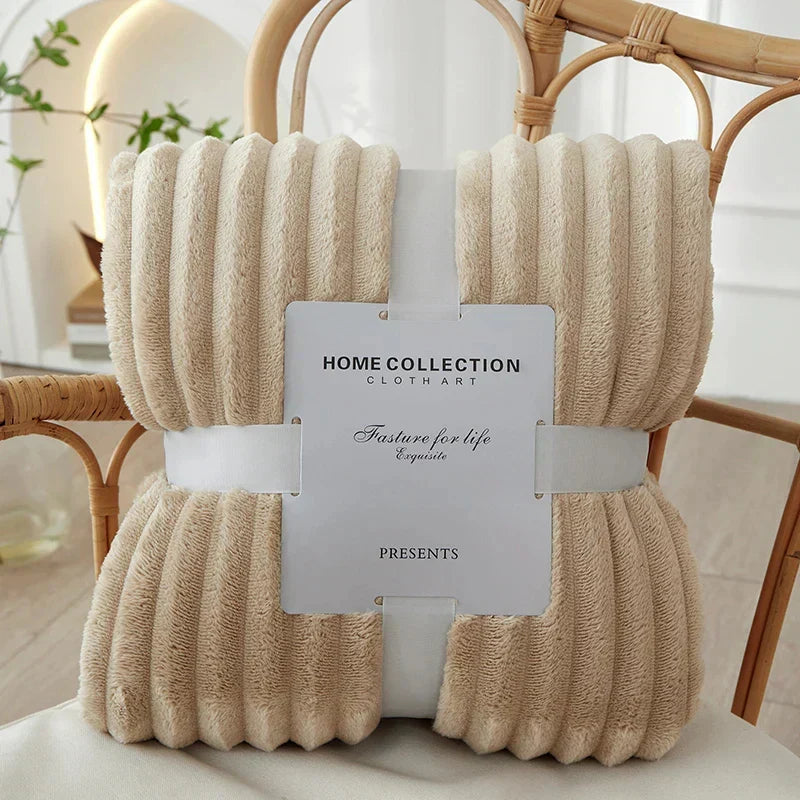 Flanellen Fleece Deken | Ultra-Zacht & Warm Brede Strepen