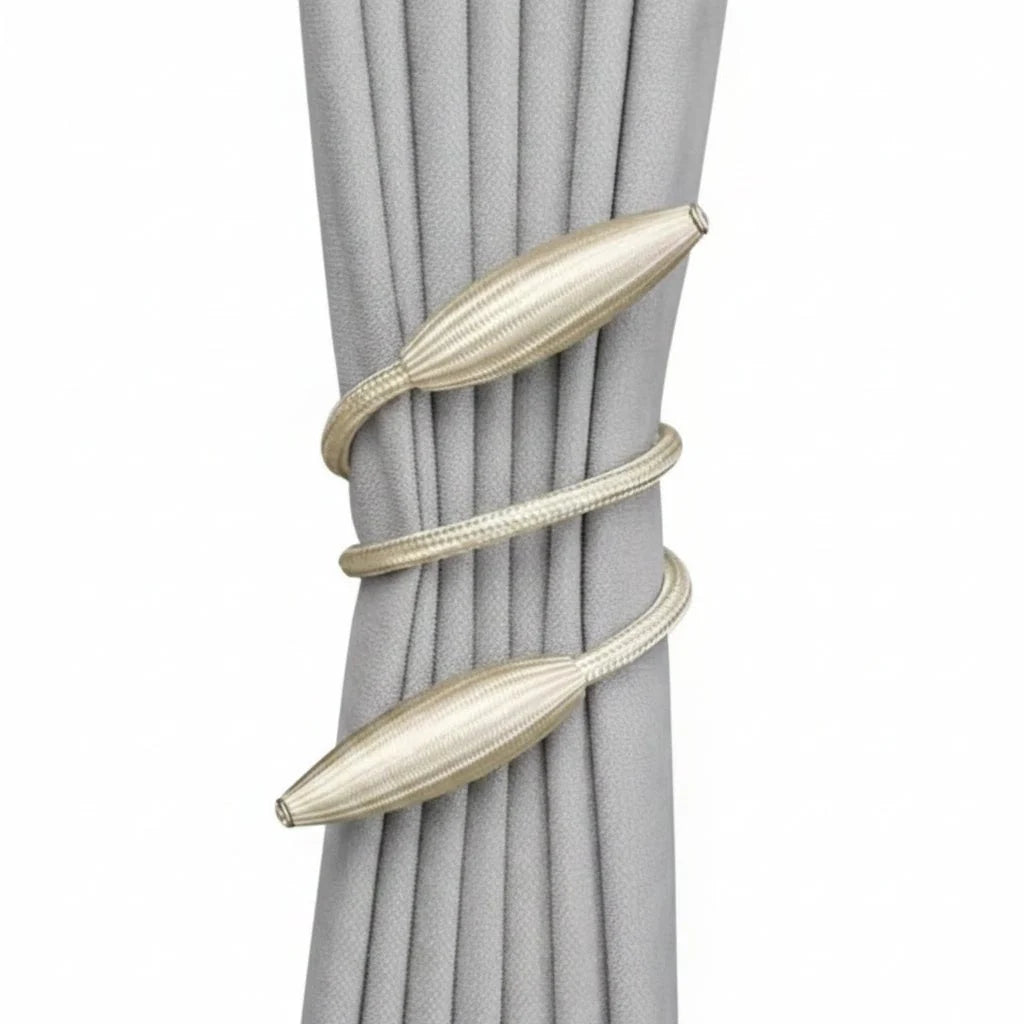 Curtain Tieback | Malleable Aluminum & Polyester Cover | Tool-Free