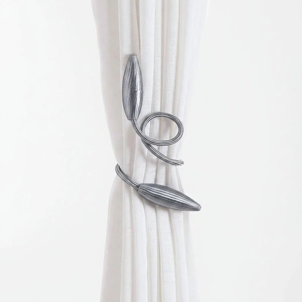 Curtain Tieback | Malleable Aluminum & Polyester Cover | Tool-Free