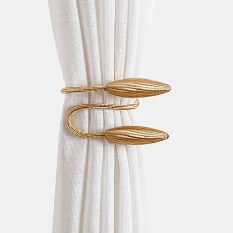 Curtain Tieback | Malleable Aluminum & Polyester Cover | Tool-Free