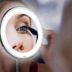 Makeup Mirror | 10x Magnification & LED Light | Flexible Gooseneck