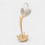 Floating Cup Decor | Frozen Mid-Pour Illusion | Wall-Mount & Freestanding