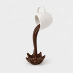 Floating Cup Decor | Frozen Mid-Pour Illusion | Wall-Mount & Freestanding
