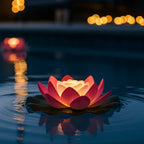 Floating Pond Light | Lotus-Shaped Warm LED & Waterproof | 28 x 28 cm