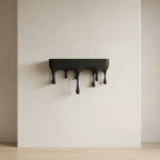 Floating Shelf | Matte Black Melting Drip Design | Concealed Mounting