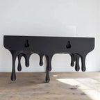 Floating Shelf | Matte Black Melting Drip Design | Concealed Mounting