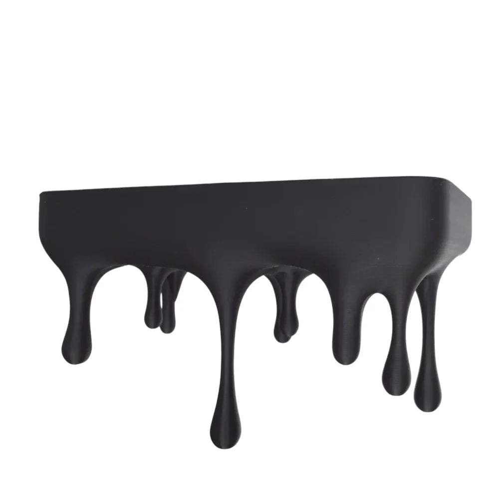 Floating Shelf | Matte Black Melting Drip Design | Concealed Mounting