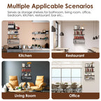 Floating Shelves | Wall-Mounted With Storage Basket | 4-Piece Set