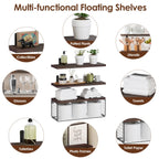 Floating Shelves | Wall-Mounted With Storage Basket | 4-Piece Set