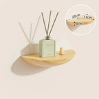 Floating Wall Shelf | Half-Round Natural Wood | With Mounting Hardware