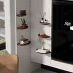 Floating Wall Shelf | Half-Round Natural Wood | With Mounting Hardware
