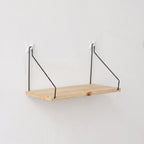 Floating Wall Shelf | Natural Wood & Angled Metal Bracket
