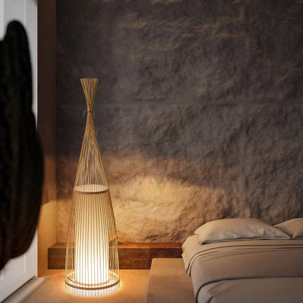 Floor Lamp | Bamboo Cylinder & Smart Enabled