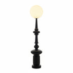 Floor Lamp | Bauhaus Sculptural & Matte-Black Glass Globe | 136 cm Height