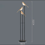 Floor Lamp | Bird-Inspired 3-Head Integrated LED & Gold Accents