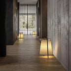 Floor Lamp | Compact Metal Frame & Fabric Shade | LED Included