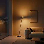 Floor Lamp | Dual-Head & Adjustable Arch | Black Chrome