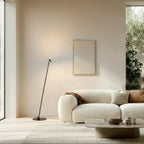 Floor Lamp | Dual-Head & Adjustable Arch | Black Chrome
