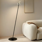 Floor Lamp | Dual-Head & Adjustable Arch | Black Chrome