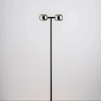 Floor Lamp | Dual-Head & Adjustable Arch | Black Chrome