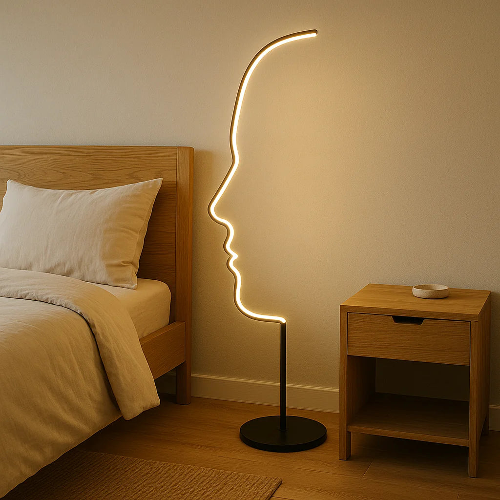 Floor Lamp | Minimalist Face-Outline Warm LED | 142 cm